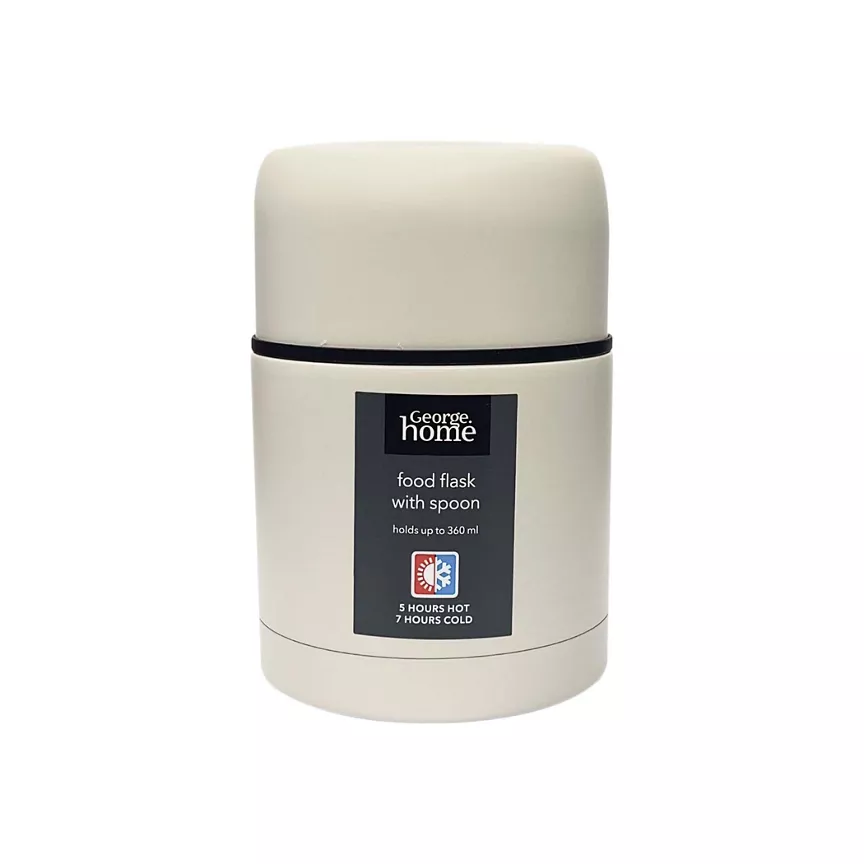 George Home Matte Beige Food Flask With Spoon