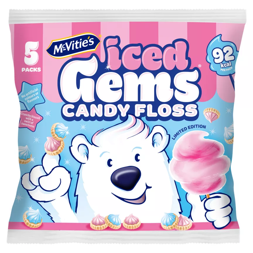 McVitie's Iced Gems Candy Floss Flavour 5 x 23g