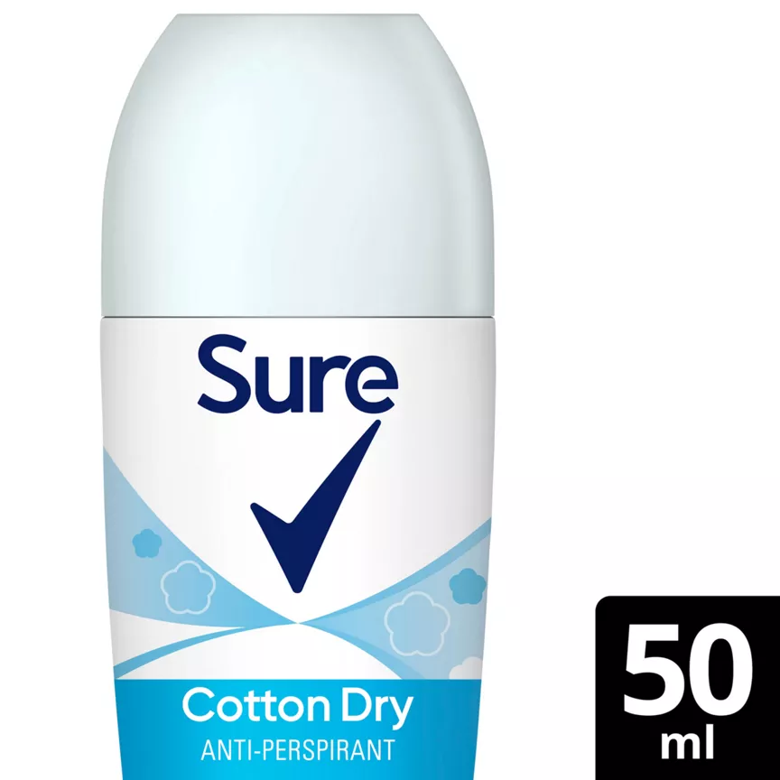Sure Anti-Perspirant Deodorant Roll On Cotton Dry 50 ml