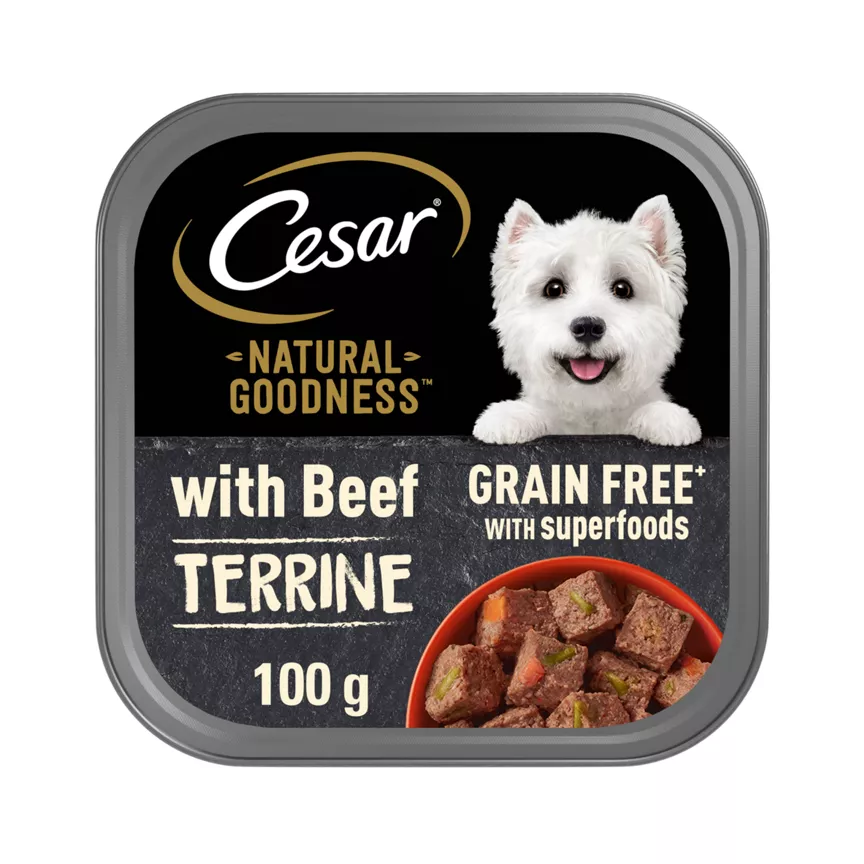 Cesar Natural Goodness Grain Free Adult Dog Food Beef Terrine Tray 100g
