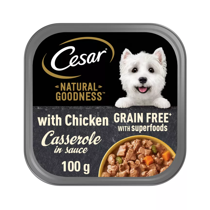 Cesar Natural Goodness Grain Free Dog Food Casserole with Chicken Tray 100g
