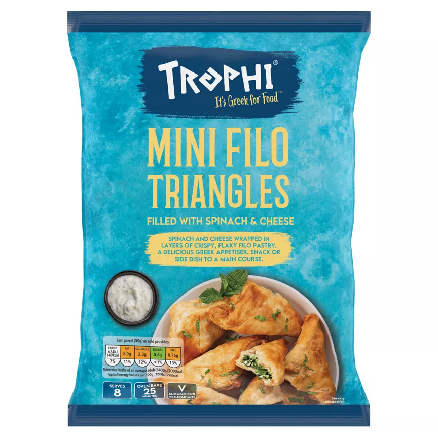 Trophi Mini Filo Triangles Filled with Spinach & Cheese 400g