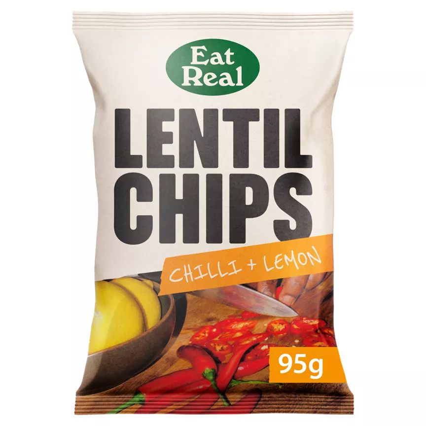 Eat Real Chilli + Lemon Lentil Chips 95g