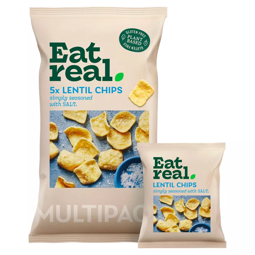 Eat Real Lentil Chips Salted 5 x 18g (90g)