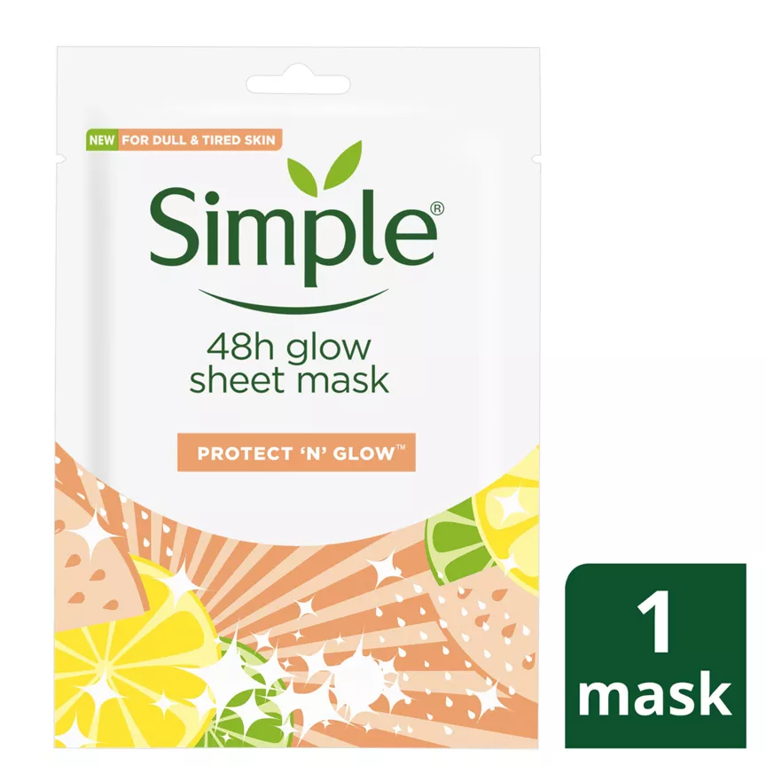 Simple Protect 'N' Glow Sheet Mask 48h Glow 1 mask