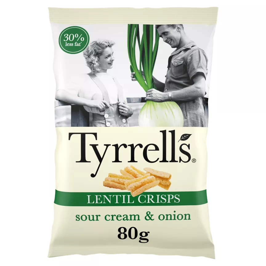 Tyrrells Lentil Crisps Sour Cream & Onion 80g