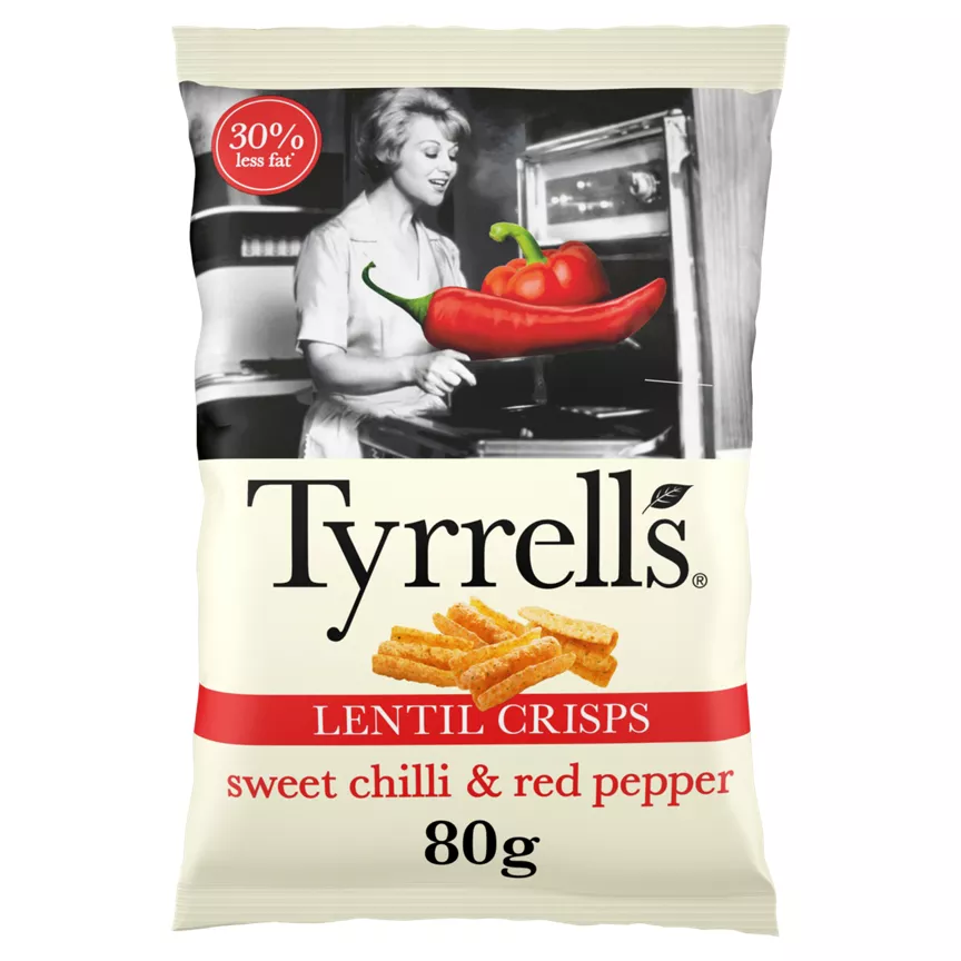 Tyrrells Lentil Crisps Sweet Chilli & Red Pepper 80g