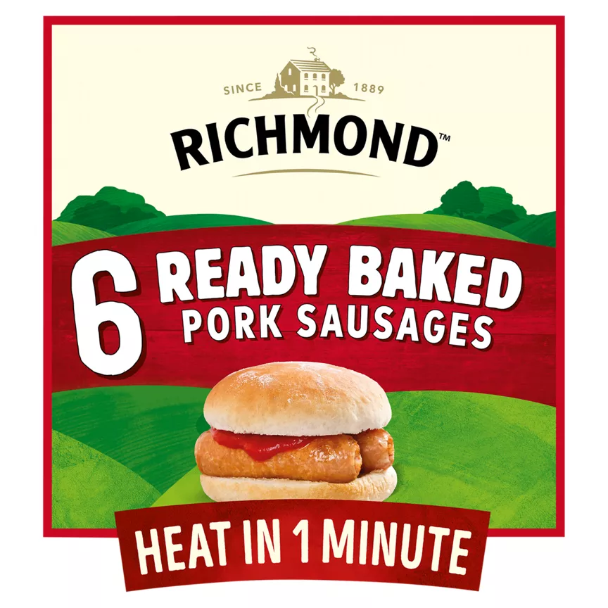 Richmond Ready Baked 6 Pork Sausages 264g