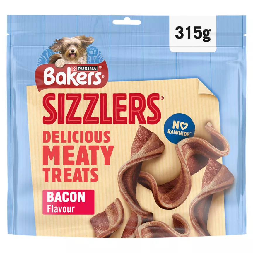Bakers Sizzlers Delicious Meaty Treats Bacon Flavour 315g