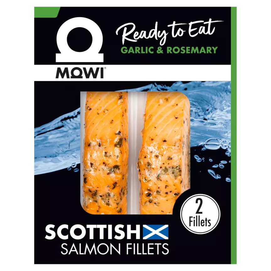 MOWI Ready to Eat Garlic & Rosemary Scottish Salmon Fillets 180g