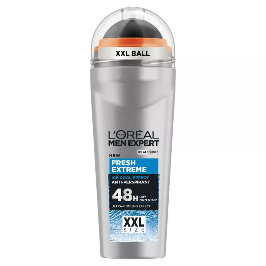 L'Oreal Men Expert Fresh Extreme 48H Roll On Anti-Perspirant Deodorant Larger XXXL 100ml, with Ultra