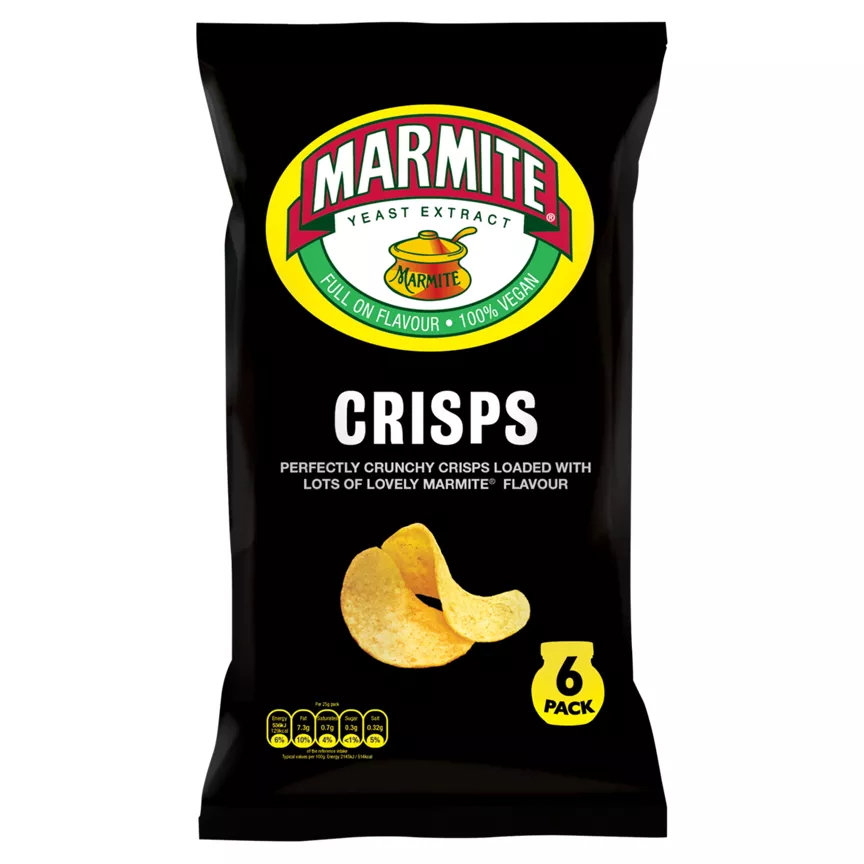Marmite Yeast Extract Crisps 6 x 25g