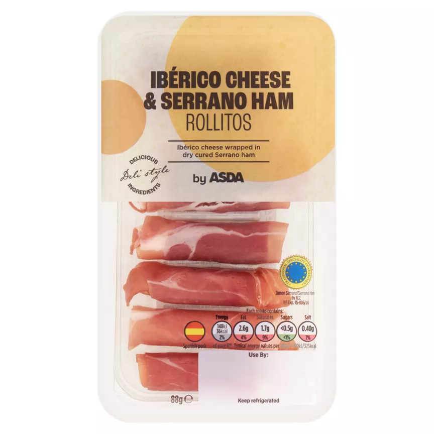 ASDA Ibérico Cheese & Serrano Ham Rollitos 88g