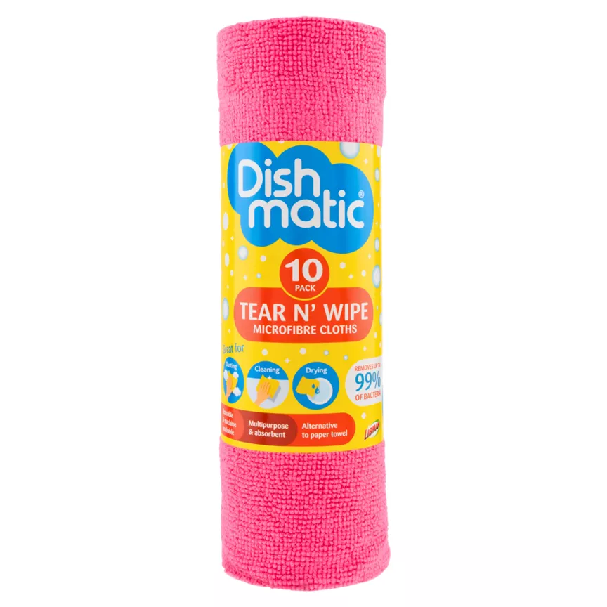 Dishmatic 10 Tear N' Wipe Microfibre Cloths