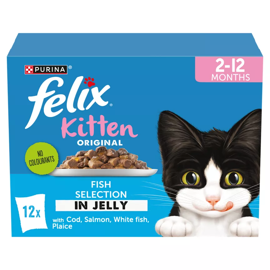 Felix Kitten Original Fish Selection in Jelly 2-12 Months 12 x 85g = (1.02kg)