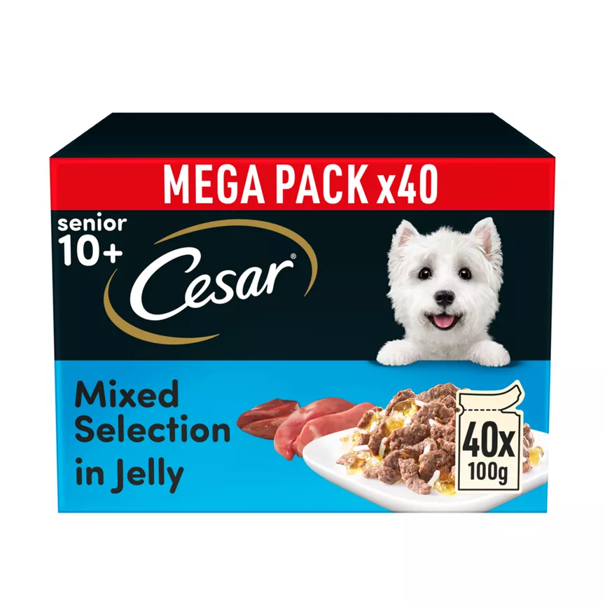 Cesar Selection Senior Wet Dog Food Mixed Selection in Jelly Pouch 40 x 100g