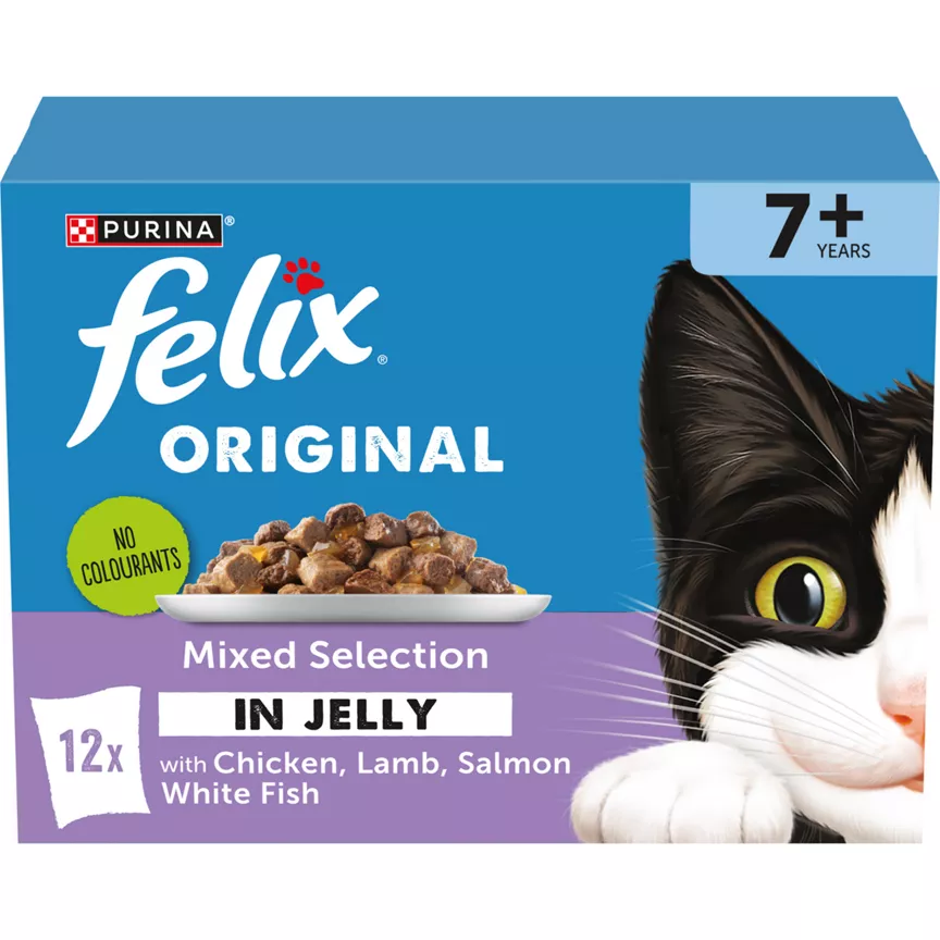 Felix Original Senior Mixed Selection in Jelly Wet Cat Food 12x85g