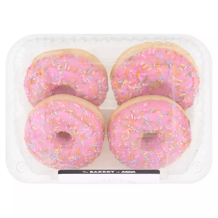 ASDA Pink Ring Donuts 4pk