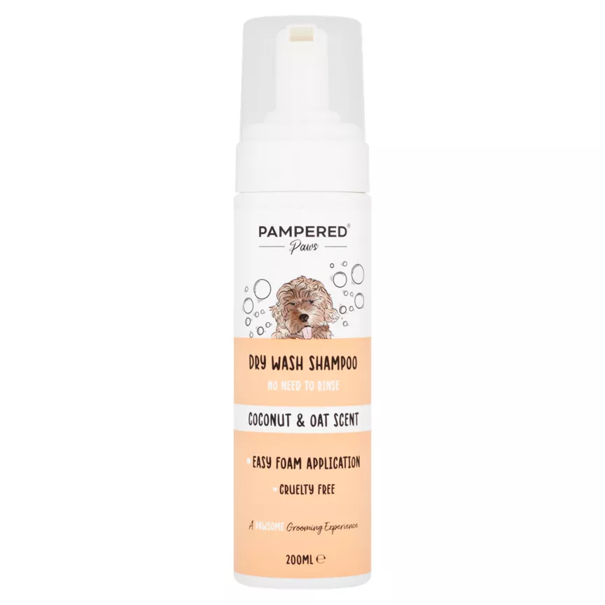 Pampered Paws Coconut & Oat Scent Dry Wash Shampoo 200ml