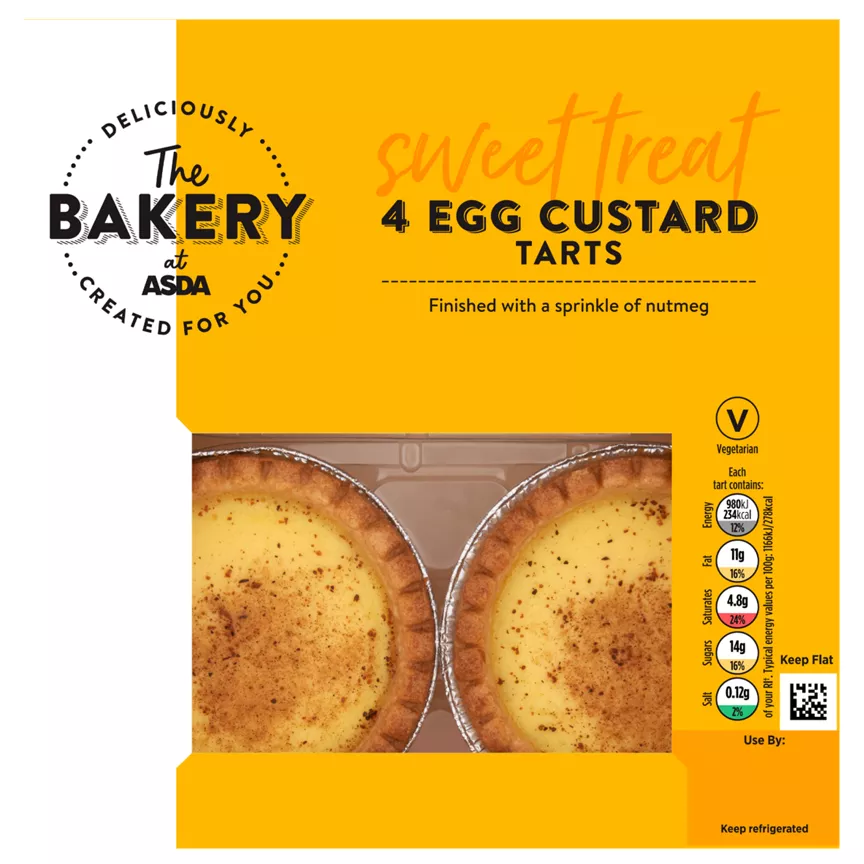 The BAKERY at ASDA 4 Egg Custard Tarts