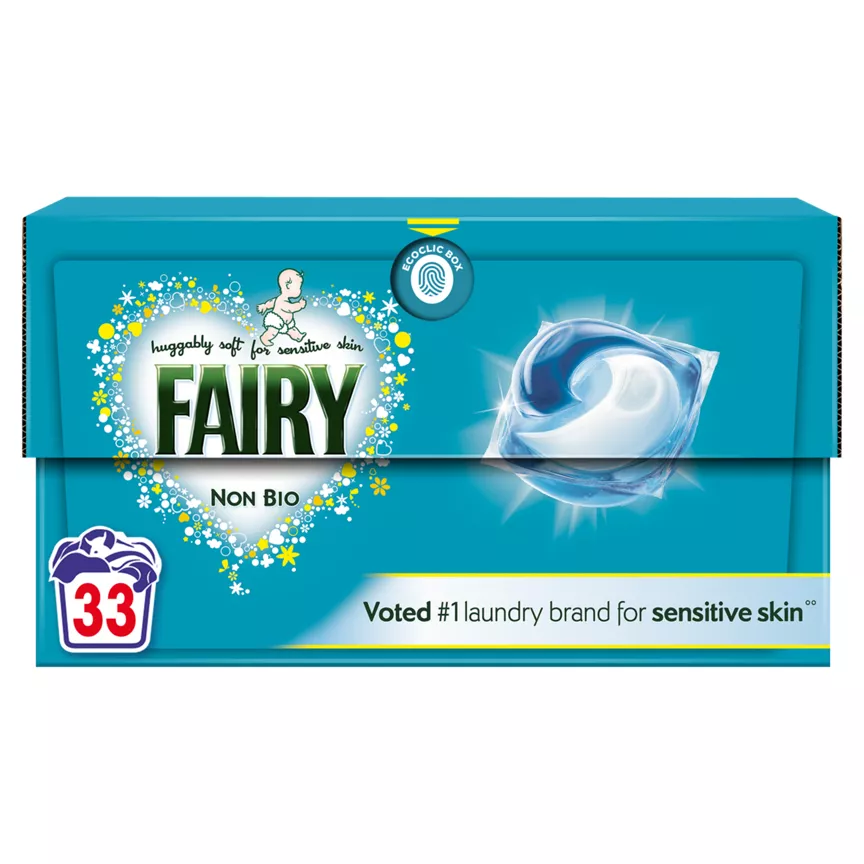 Fairy Non Bio Washing Liquid PODS®, For Sensitive Skin, 33 Washes - Image 1
