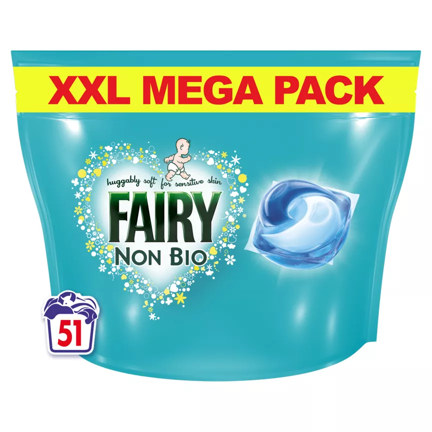 Fairy Non Bio Washing Liquid PODS®, For Sensitive Skin, 51 Washes