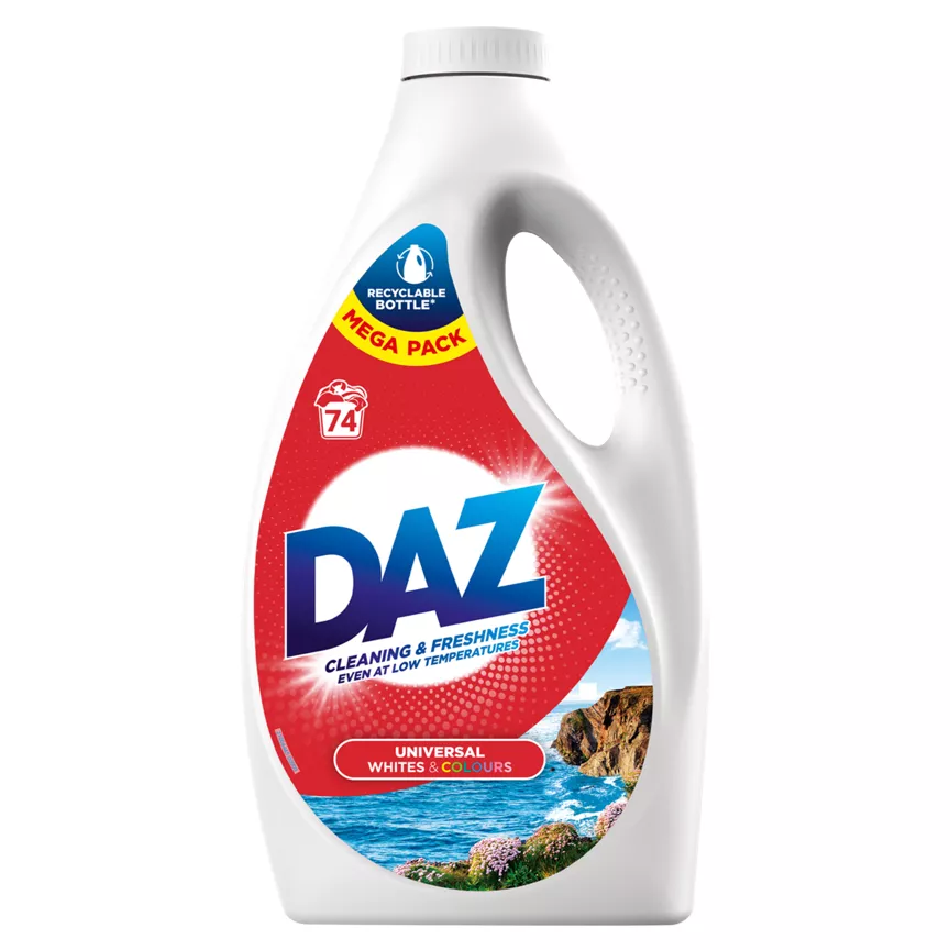 Daz Liquid Laundry Detergent  2.442ML 74 Washes, Whites & Colours