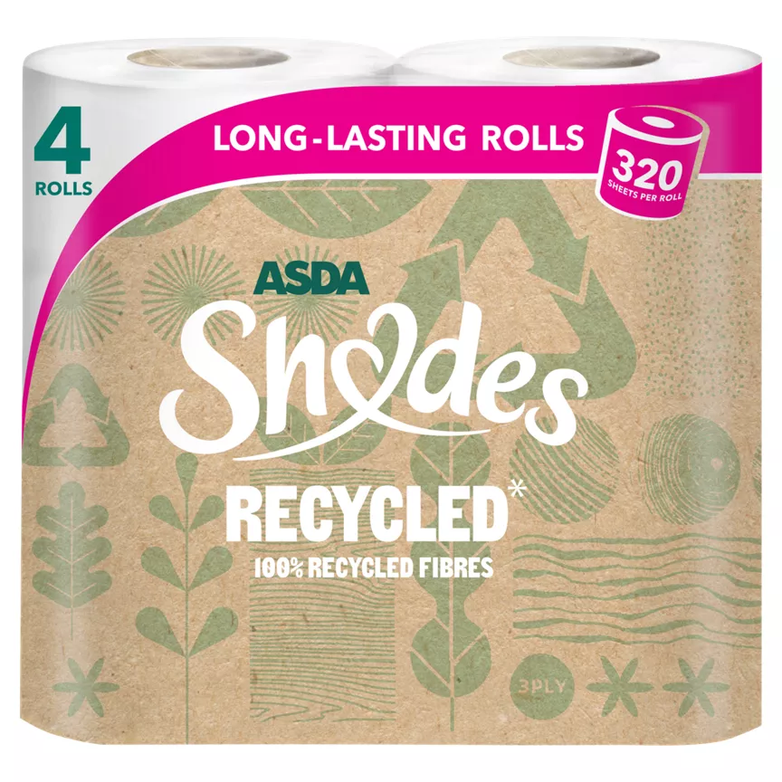 ASDA Shades 100% Recycled Fibres 4 Rolls