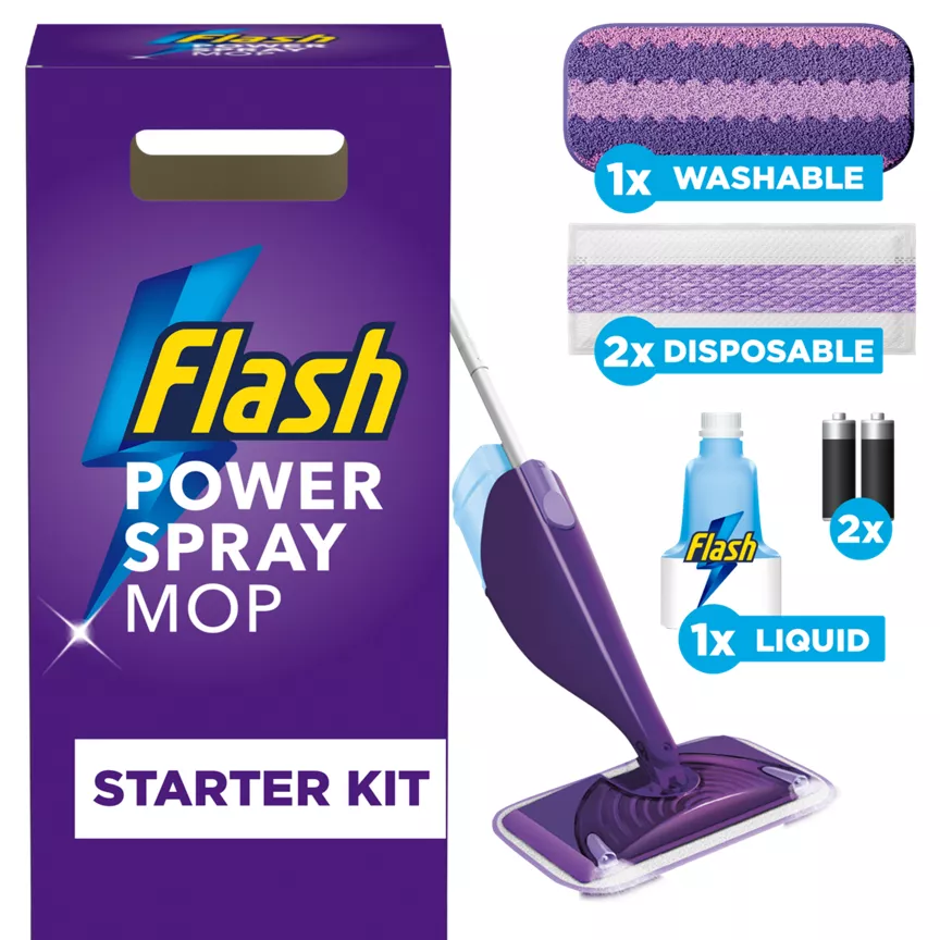 Flash Power Spray Mop Floor Cleaner Starter Kit All In One Spray System