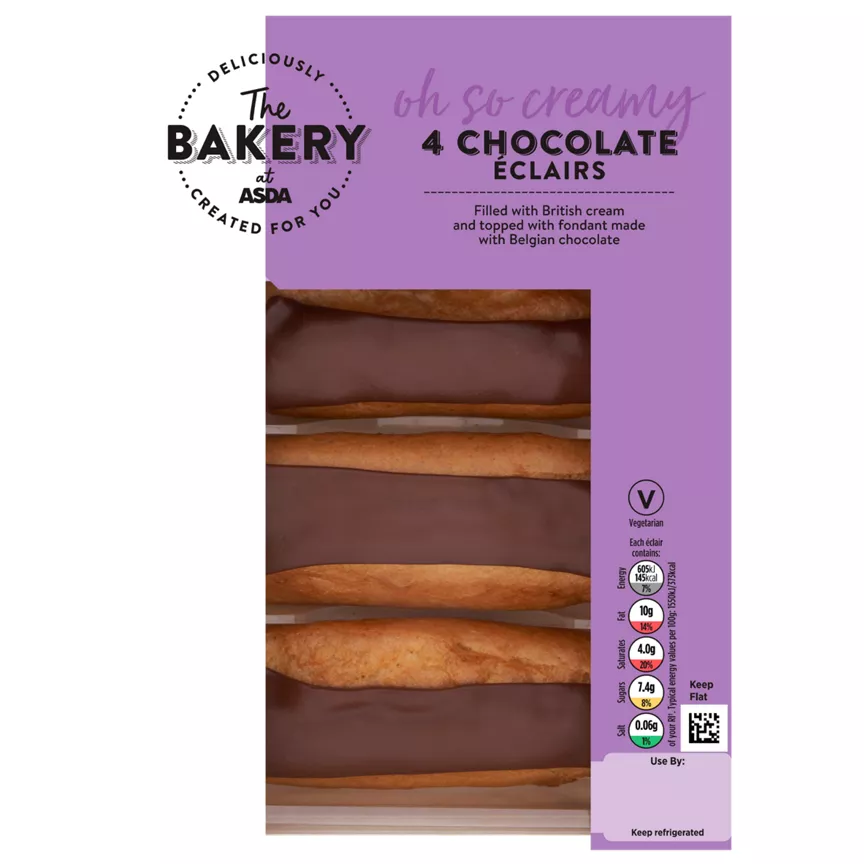 The BAKERY at ASDA 4 Chocolate Éclairs