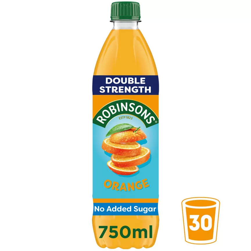 Robinsons Double Strength Orange No Added Sugar Squash 750ml - Image 1