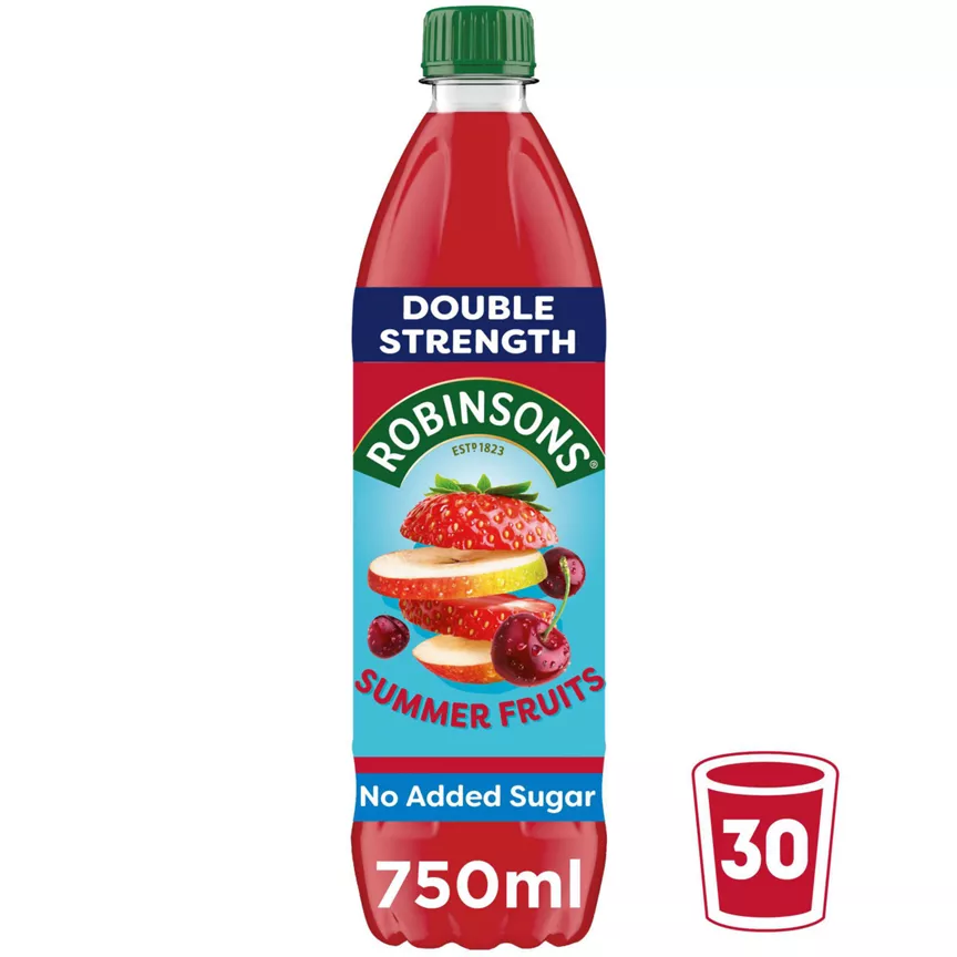 Robinsons Double Strength Summer Fruits No Added Sugar Squash 750ml - Image 1