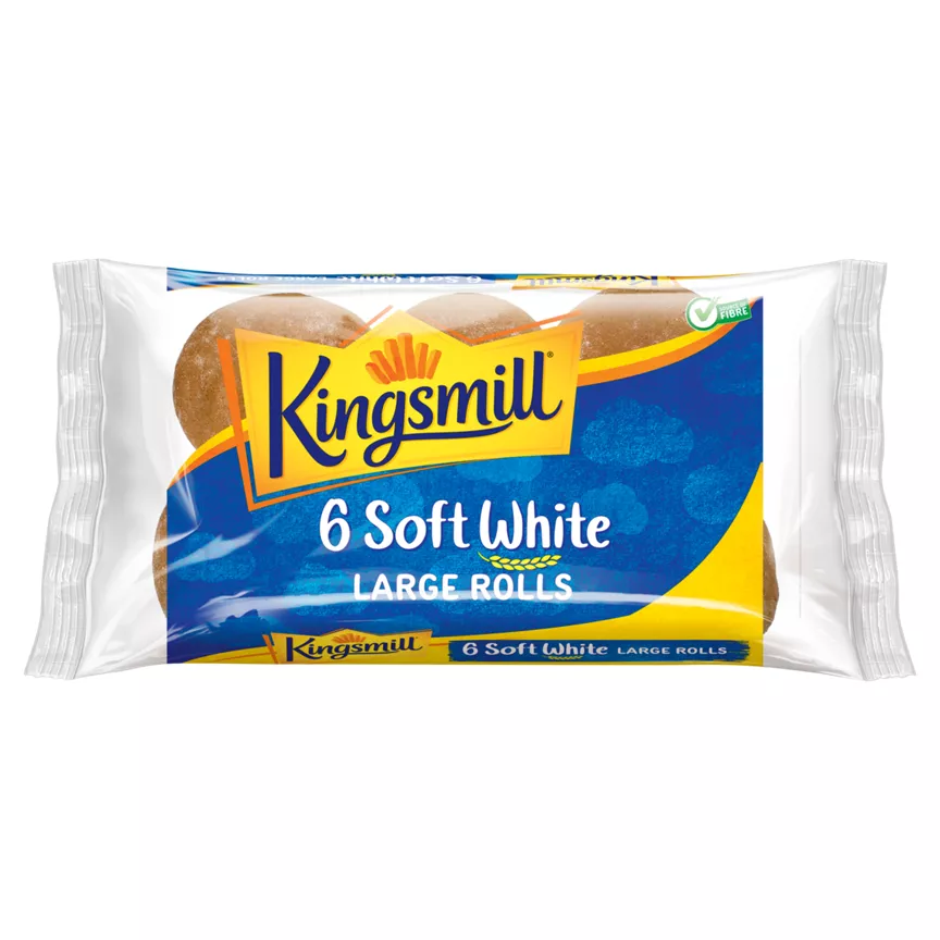 Kingsmill 6 Soft White Large Rolls