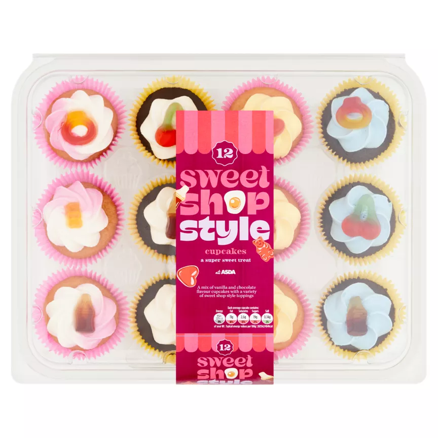 The BAKERY at ASDA 12 Sweet Shop Style Cupcakes