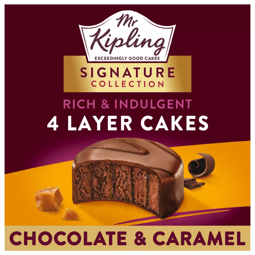 Mr Kipling 4 Chocolate and Caramel Layer Cakes