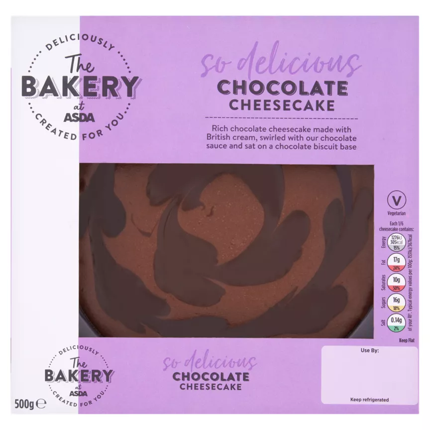 The BAKERY at ASDA Chocolate Cheesecake 500g