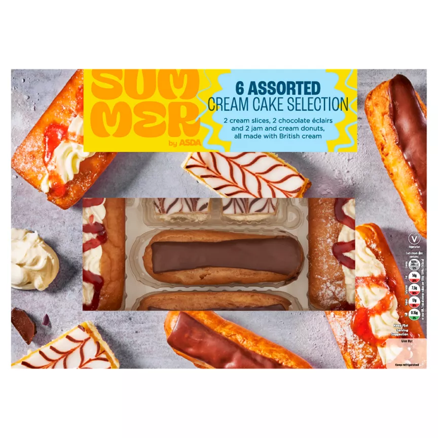 Summer by ASDA 6 Assorted Cream Cake Selection