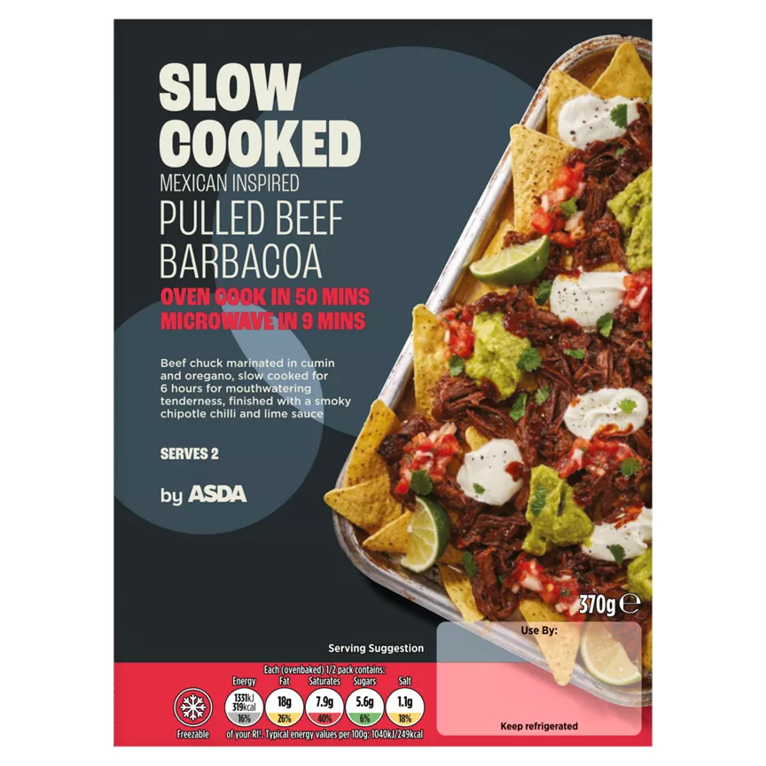 ASDA Slow Cooked Mexican Inspired Pulled Beef Barbacoa 370g
