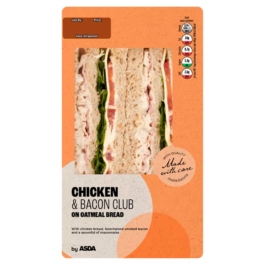 ASDA Asda Chicken & Bacon Club On Oatmeal Bread