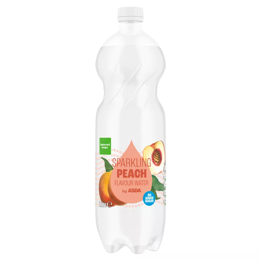 ASDA No Added Sugar Sparkling Peach Flavour Water 1 Litre
