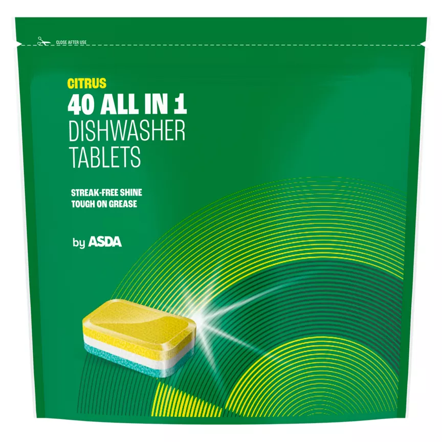 ASDA All in 1 Citrus Dishwasher Tablets 40 x 14g (560g)