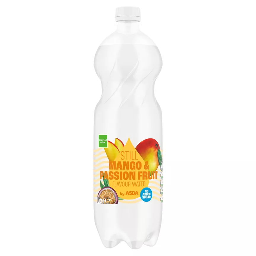 ASDA No Added Sugar Still Mango & Passion Fruit Flavour Water 1 Litre