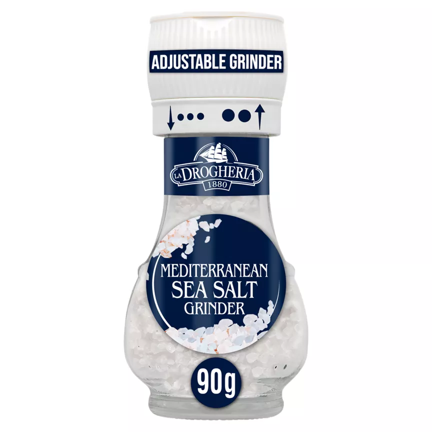 La Drogheria Mediterranean Sea Salt Mill Adjustable Grinder 90g