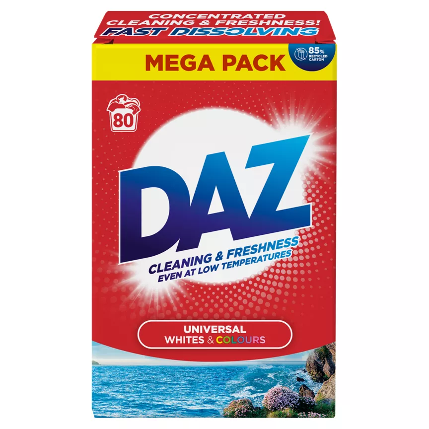 Daz Washing Powder 4 kg 80 Washes, Whites & Colours