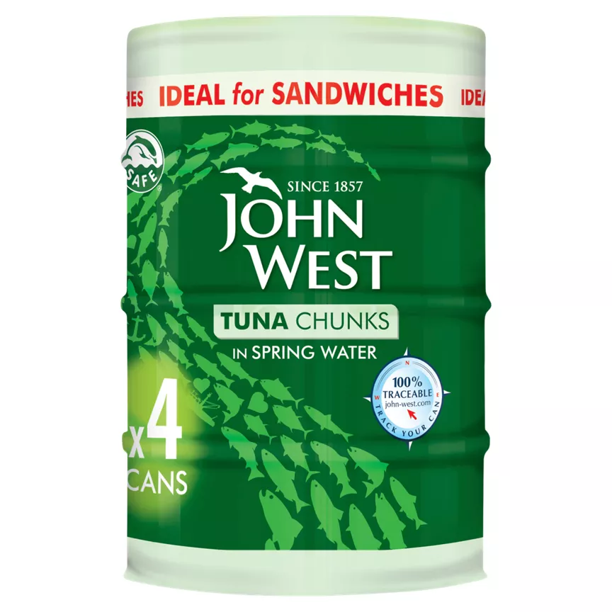 John West Tuna Chunks in Spring Water 4 x 132g