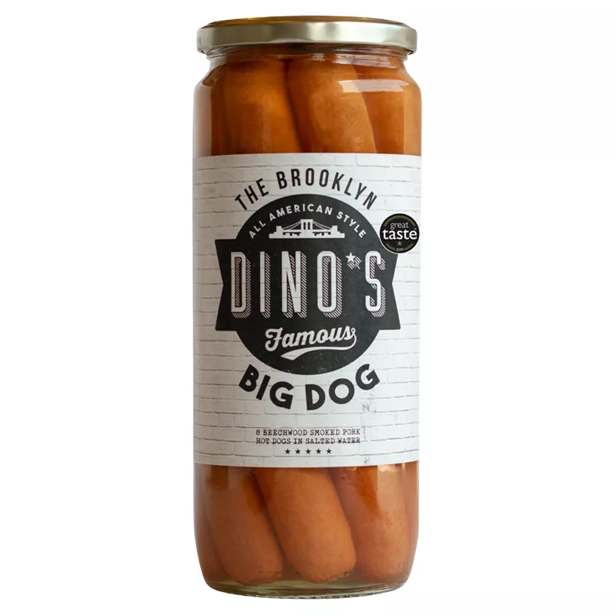 Dino's Famous 8 The Brooklyn Big Dog Beechwood Smoked Pork Hot Dogs 1030g - Image 1