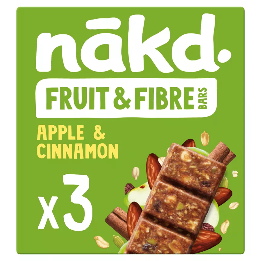 Nakd Apple & Cinnamon Fruit & Fibre Bars 3 x 44g