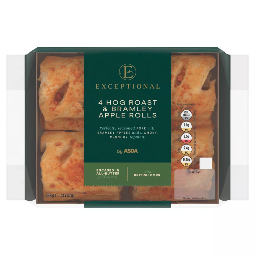 Exceptional by ASDA Hog Roast & Bramley Apple Rolls 4 x 47g (188g)