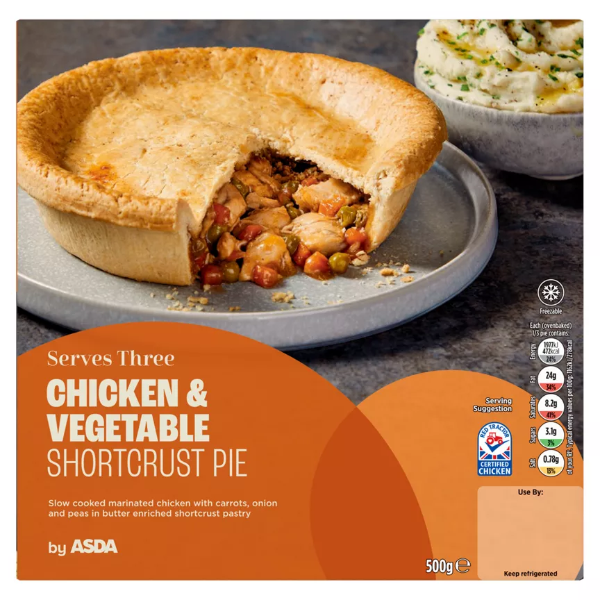 ASDA Chicken & Vegetable Shortcrust Pie 500g
