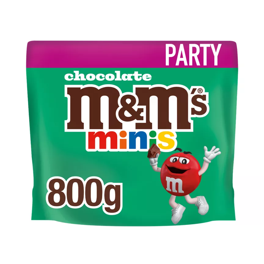 M&M's Minis Milk Chocolate Party Mix Bulk Snack Bag 800g
